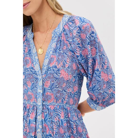 BELL BY ALICIA BELL Blue Pink Printed Clara Mini Dress NWT - Picture 6 of 6